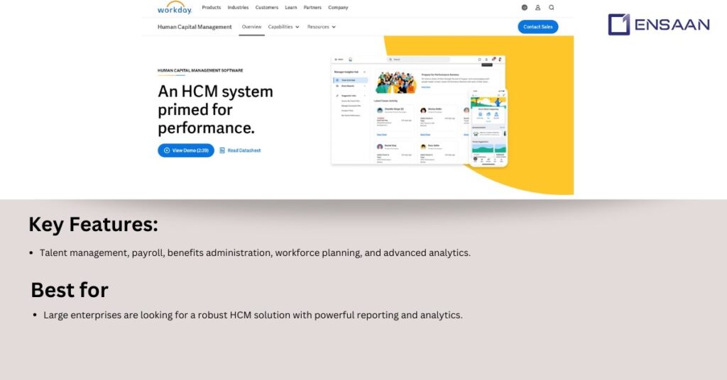 Top 10 Best HCM Software :workday: ensaantech.com