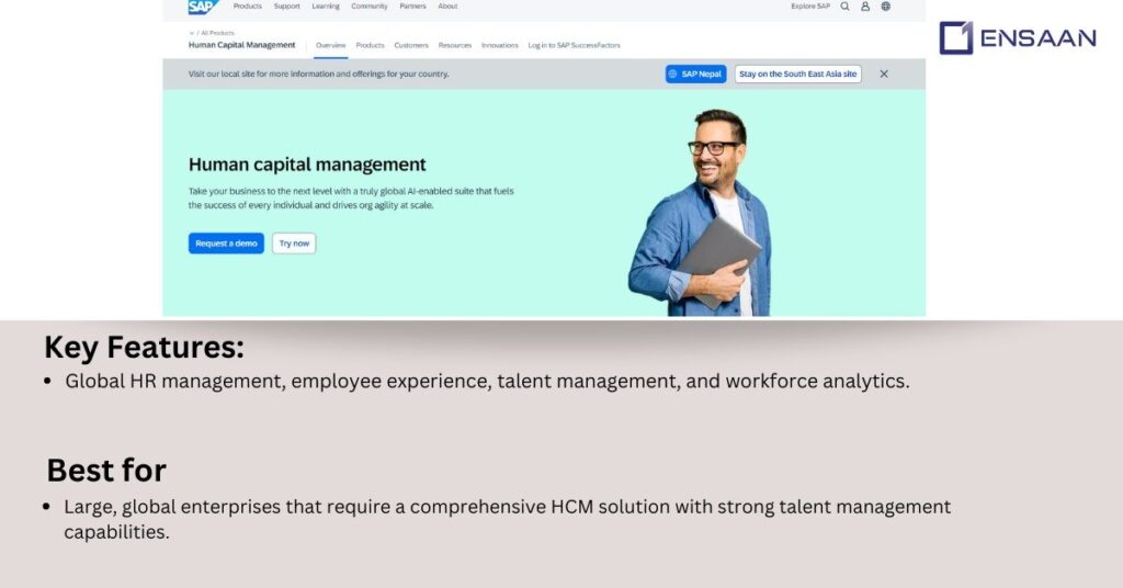 Top 10 Best HCM Software : SAP Factors ensaantech.com