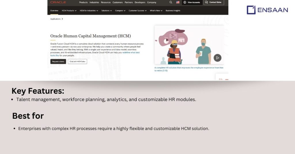 Top 10 Best HCM Software : oracle hcm cloud: ensaantech.com